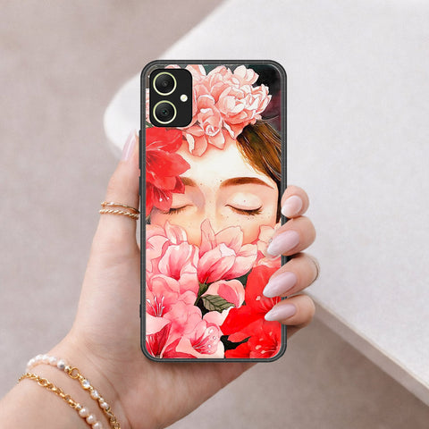 Samsung Galaxy A05 Cover - Floral Series - HQ Ultra Shine Premium Infinity Glass Soft Silicon Borders Case