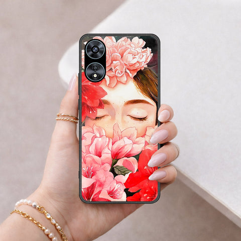 Oppo A78 4G Cover - Floral Series - HQ Ultra Shine Premium Infinity Glass Soft Silicon Borders Case