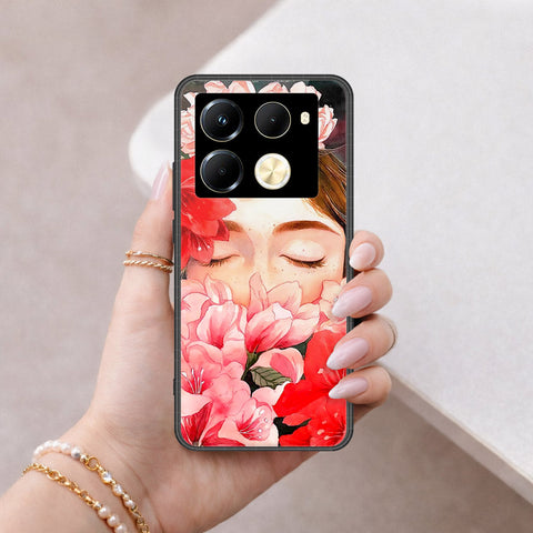Infinix Note 40 Pro Cover - Floral Series - HQ Ultra Shine Premium Infinity Glass Soft Silicon Borders Case
