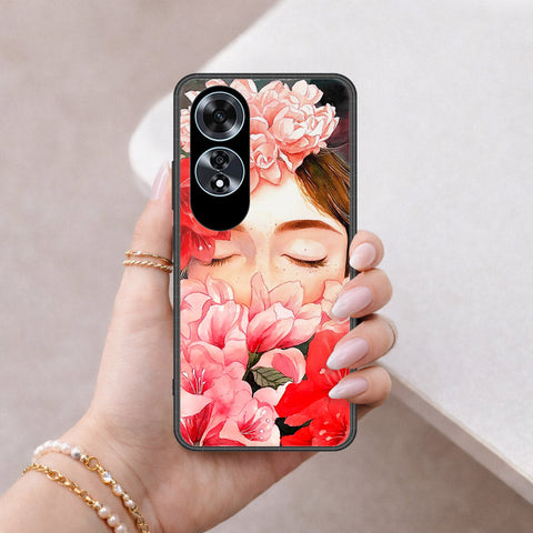 Oppo A60 Cover - Floral Series - HQ Ultra Shine Premium Infinity Glass Soft Silicon Borders Case