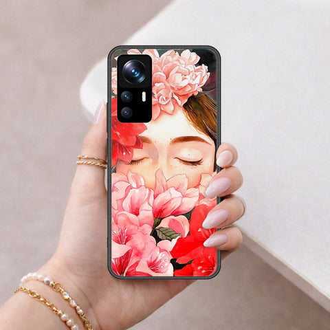 Xiaomi 12T Pro Cover - Floral Series - HQ Ultra Shine Premium Infinity Glass Soft Silicon Borders Case