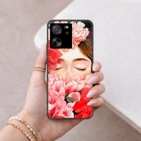 Xiaomi 13T Pro Cover - Floral Series - HQ Ultra Shine Premium Infinity Glass Soft Silicon Borders Case