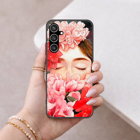 Samsung Galaxy S23 FE Cover - Floral Series - HQ Ultra Shine Premium Infinity Glass Soft Silicon Borders Case