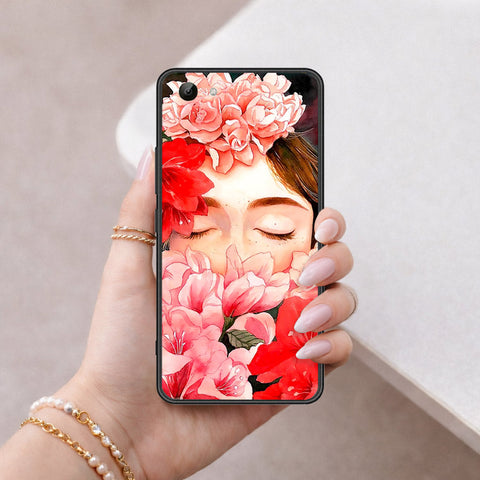 Vivo Y81 Cover - Floral Series - HQ Ultra Shine Premium Infinity Glass Soft Silicon Borders Case