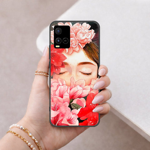 Vivo Y32 Cover - Floral Series - HQ Ultra Shine Premium Infinity Glass Soft Silicon Borders Case