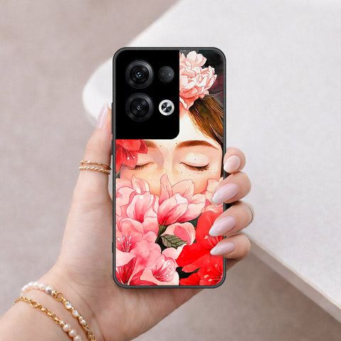 Oppo Reno 8 Pro  Cover - Floral Series - HQ Ultra Shine Premium Infinity Glass Soft Silicon Borders Case
