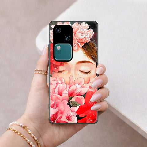 Vivo S18 Cover - Floral Series - HQ Ultra Shine Premium Infinity Glass Soft Silicon Borders Case
