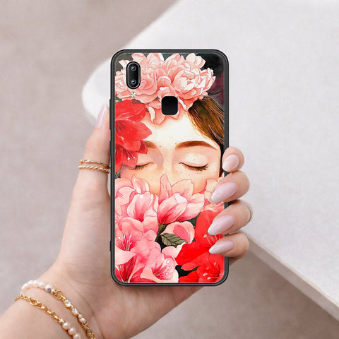 Vivo V9 Youth Cover - Floral Series - HQ Ultra Shine Premium Infinity Glass Soft Silicon Borders Case