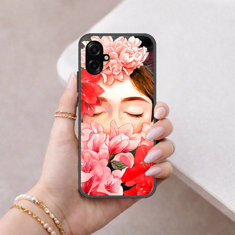 Samsung Galaxy F07 Cover - Floral Series - HQ Ultra Shine Premium Infinity Glass Soft Silicon Borders Case