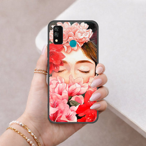 Huawei Y8s Cover - Floral Series - HQ Ultra Shine Premium Infinity Glass Soft Silicon Borders Case