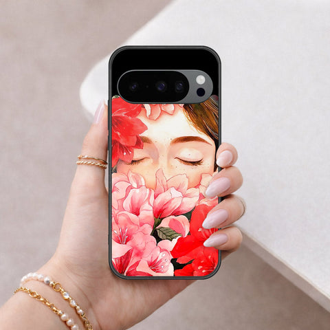 Google Pixel 9 Pro XL Cover - Floral Series - HQ Ultra Shine Premium Infinity Glass Soft Silicon Borders Case