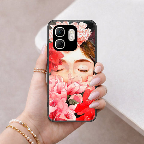 Infinix Hot 50i Cover - Floral Series - HQ Ultra Shine Premium Infinity Glass Soft Silicon Borders Case