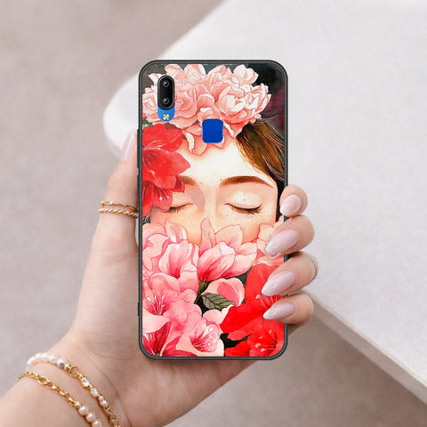 Vivo Y90 Cover - Floral Series - HQ Ultra Shine Premium Infinity Glass Soft Silicon Borders Case