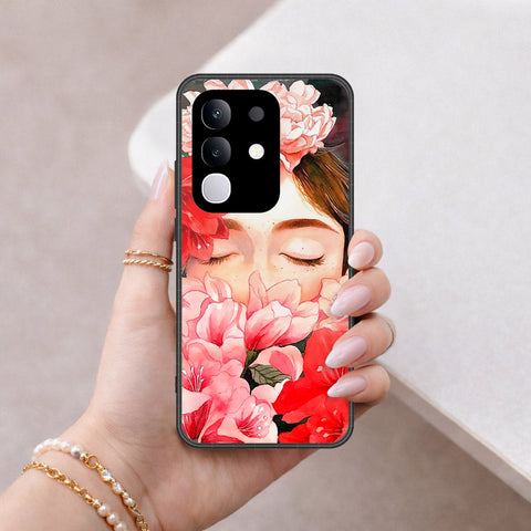 Vivo T4x Cover - Floral Series - HQ Ultra Shine Premium Infinity Glass Soft Silicon Borders Case