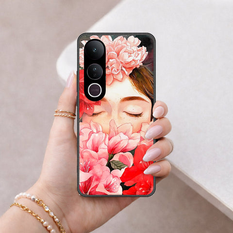 Vivo V50 Lite Cover - Floral Series - HQ Ultra Shine Premium Infinity Glass Soft Silicon Borders Case