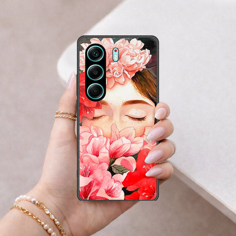 Tecno Camon 40 Pro 5G Cover - Floral Series - HQ Ultra Shine Premium Infinity Glass Soft Silicon Borders Case