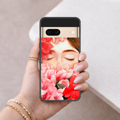 Google Pixel 7 Cover - Floral Series - HQ Ultra Shine Premium Infinity Glass Soft Silicon Borders Case