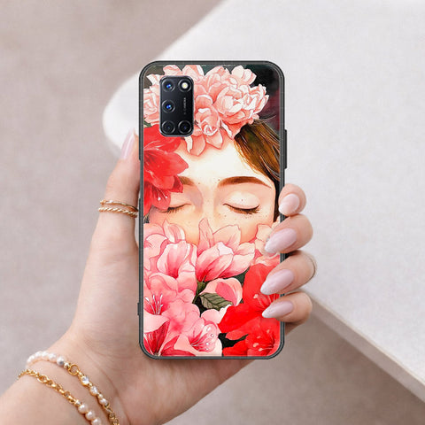 Oppo A52 Cover - Floral Series - HQ Ultra Shine Premium Infinity Glass Soft Silicon Borders Case