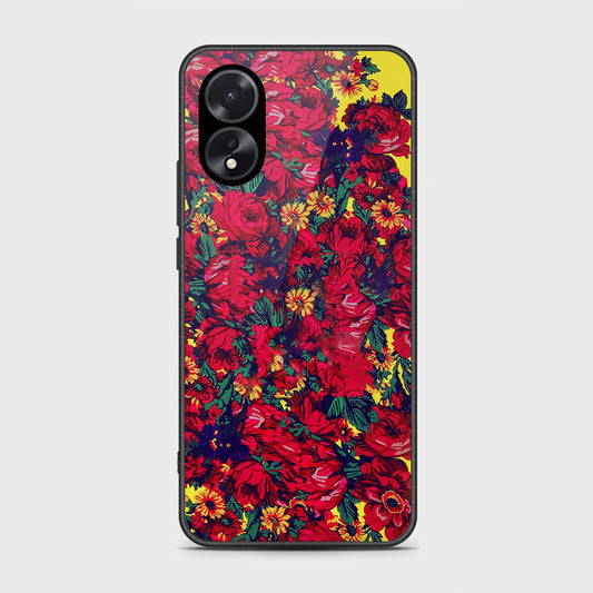 Oppo A18 Cover- Floral Series - HQ Ultra Shine Premium Infinity Glass Soft Silicon Borders Case