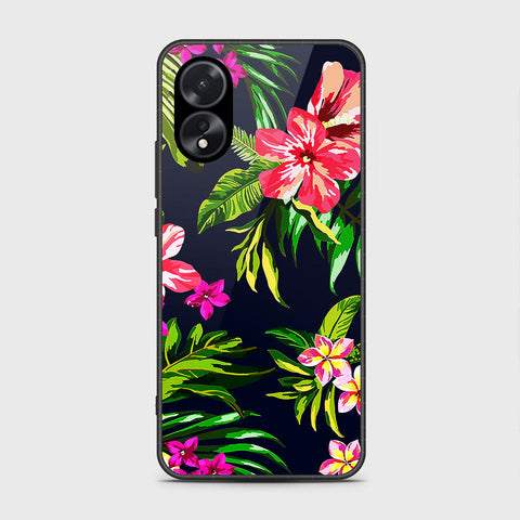 Oppo A38 Cover- Floral Series - HQ Ultra Shine Premium Infinity Glass Soft Silicon Borders Case