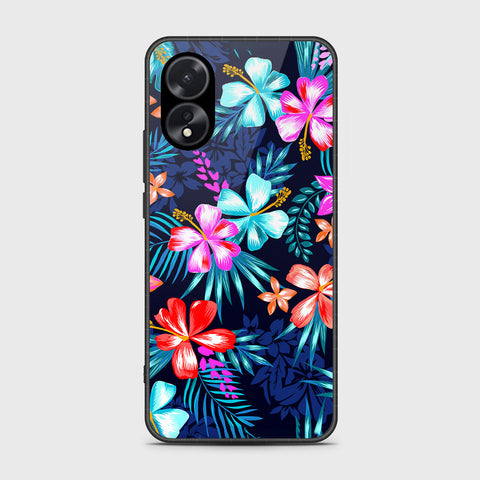 Oppo A18 Cover- Floral Series - HQ Ultra Shine Premium Infinity Glass Soft Silicon Borders Case