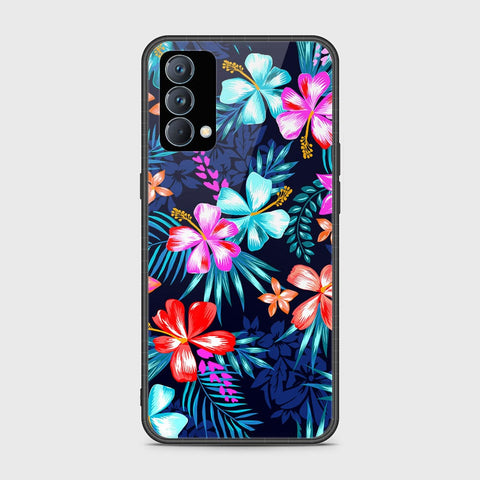 Realme - Floral Series - D19  - HQ Ultra Shine Premium Infinity Glass Soft Silicon Borders Case ( Fast Dellivery )