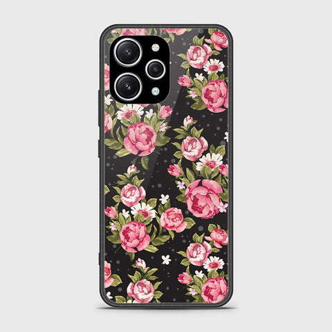 Xiaomi Redmi 12 4G Cover- Floral Series - HQ Ultra Shine Premium Infinity Glass Soft Silicon Borders Case (Fast Delivery)