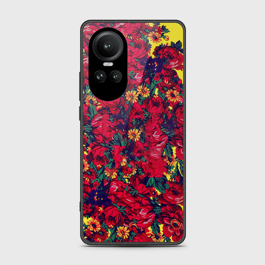 Oppo Reno 10 Pro Cover- Floral Series - HQ Ultra Shine Premium Infinity Glass Soft Silicon Borders Case