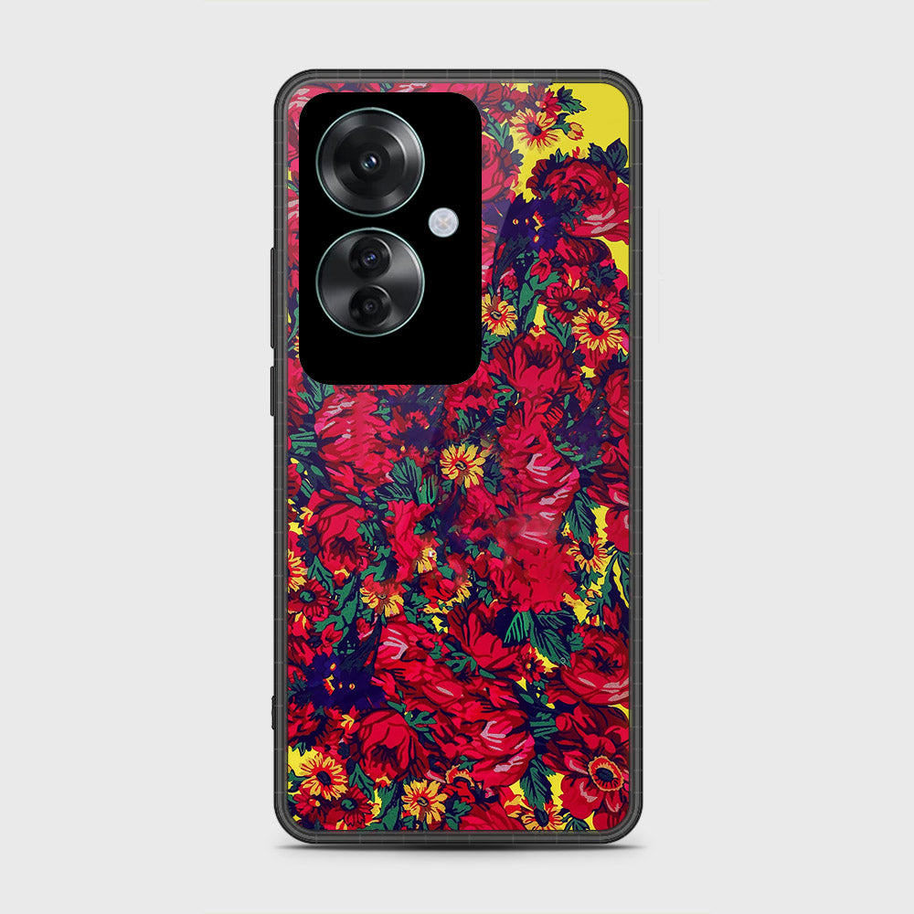 Oppo Reno 11F 5G Cover- Floral Series - HQ Ultra Shine Premium Infinity Glass Soft Silicon Borders Case