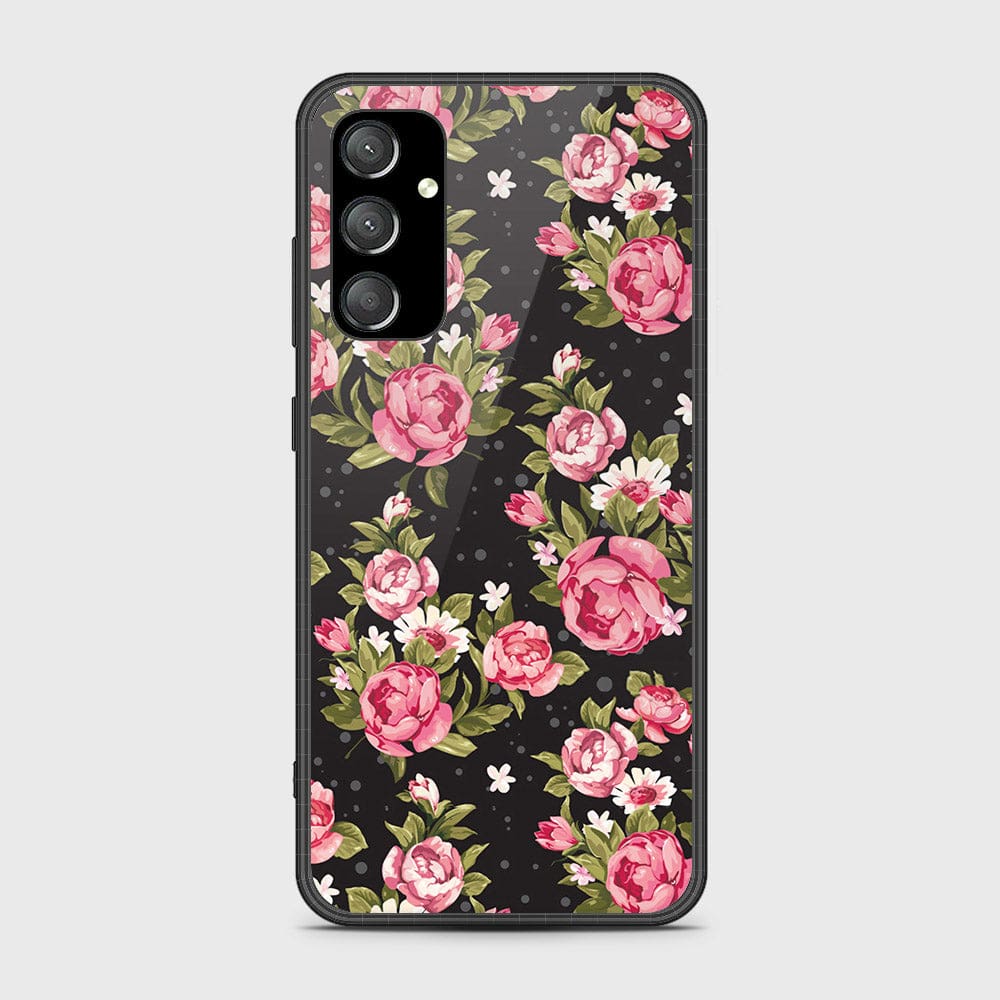 Samsung Galaxy A55 Cover- Floral Series - HQ Ultra Shine Premium Infinity Glass Soft Silicon Borders Case (Fast Delivery)(S)