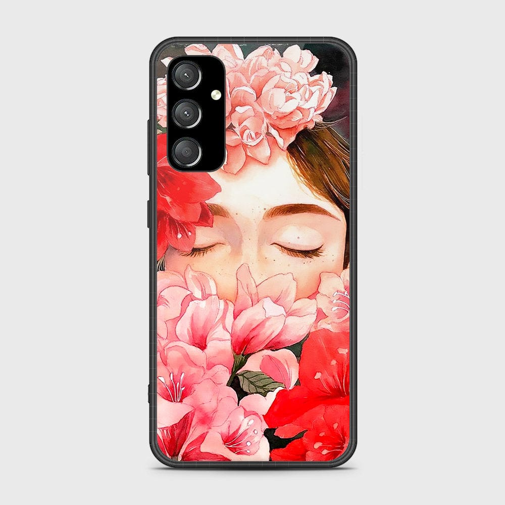 Samsung Galaxy A24 4G Cover- Floral Series - HQ Ultra Shine Premium Infinity Glass Soft Silicon Borders Case (Fast Delivery)