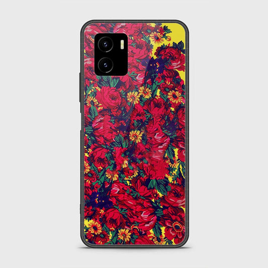 Vivo Y15s Cover - Floral Series - D7 - HQ Ultra Shine Premium Infinity Glass Soft Silicon Borders Case ( Fast Delivery )