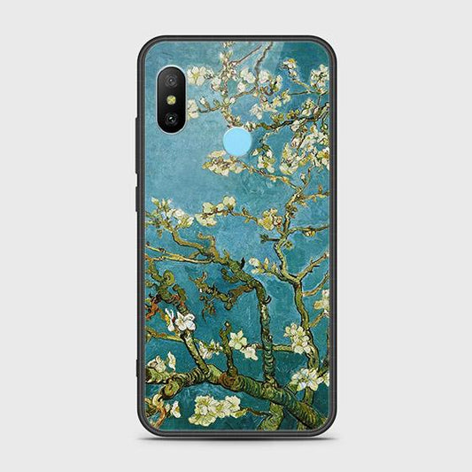 Xiaomi Redmi Note 6 Cover - Floral Series 2 - HQ Ultra Shine Premium Infinity Glass Soft Silicon Borders Case