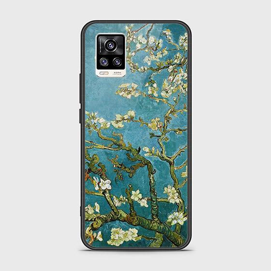 Vivo V20 Cover - Floral Series 2 - D1  - HQ Ultra Shine Premium Infinity Glass Soft Silicon Borders Case ( Fast Delivery )