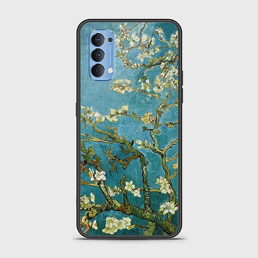 Oppo Reno 4 Cover - Design 45 - Floral Series 2 - HQ Ultra Shine Premium Infinity Glass Soft Silicon Borders Case (Fast Delivery)