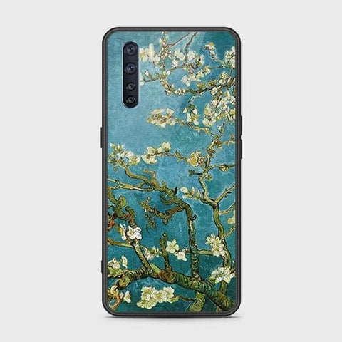 Oppo A91 Cover - Floral Series 2 - D353 - HQ Ultra Shine Premium Infinity Glass Soft Silicon Borders Case ( Fast Delivery )