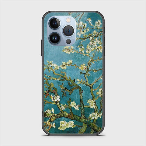 iPhone 13 Pro Max Cover- Floral Series 2 - HQ Ultra Shine Premium Infinity Glass Soft Silicon Borders Case(Fast Delivery)