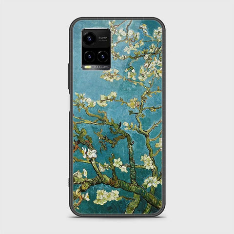 Vivo Y21 Cover - Floral Series 2 - D15 - HQ Ultra Shine Premium Infinity Glass Soft Silicon Borders Case ( Fast Delivery )
