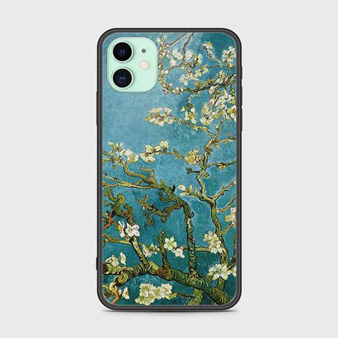 iPhone 11 Cover - Floral Series 2 - HQ Ultra Shine Premium Infinity Glass Soft Silicon Borders Case (Fast Delivery)