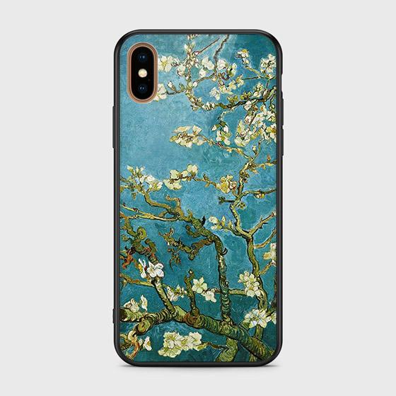 iPhone X Cover - Floral Series 2 - D47 - HQ Ultra Shine Premium Infinity Glass Soft Silicon Borders Case ( Fast Delivery )