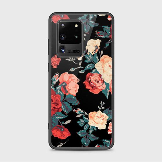 Samsung Galaxy S20 Ultra Cover - Floral Series 2 - HQ Ultra Shine Premium Infinity Glass Soft Silicon Borders Case (Fast Delivery)