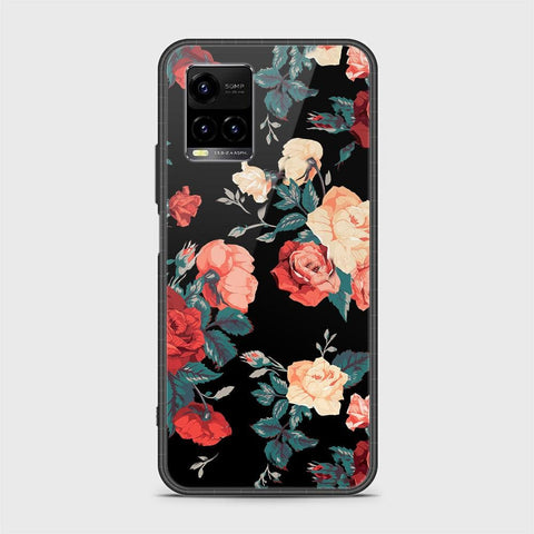 Vivo Y21T Cover - Floral Series 2 - D85 - HQ Ultra Shine Premium Infinity Glass Soft Silicon Borders Case ( Fast Delivery )