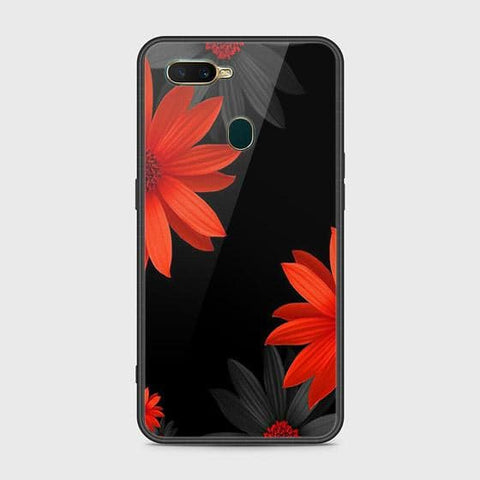 Oppo A12 Cover - Floral Series 2 - D3 - HQ Ultra Shine Premium Infinity Glass Soft Silicon Borders Case ( Fast Delivery )