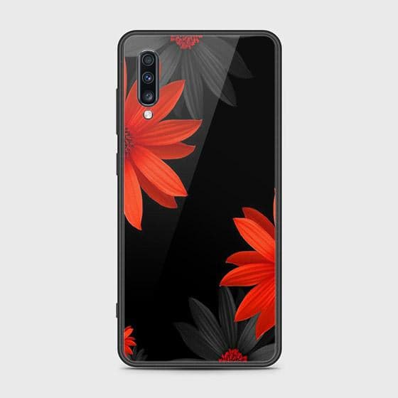 Samsung Galaxy A70 Cover - Floral Series 2 - D357 - HQ Ultra Shine Premium Infinity Glass Soft Silicon Borders Case ( Fast Delivery )
