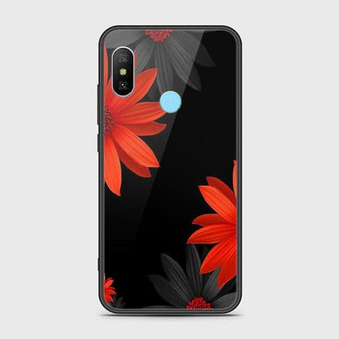 Xiaomi Redmi Note 6 Cover - Floral Series 2 - HQ Ultra Shine Premium Infinity Glass Soft Silicon Borders Case