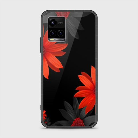 Vivo Y21e Cover - Floral Series 2 - D23 -HQ Ultra Shine Premium Infinity Glass Soft Silicon Borders Case ( Fast Delivery )
