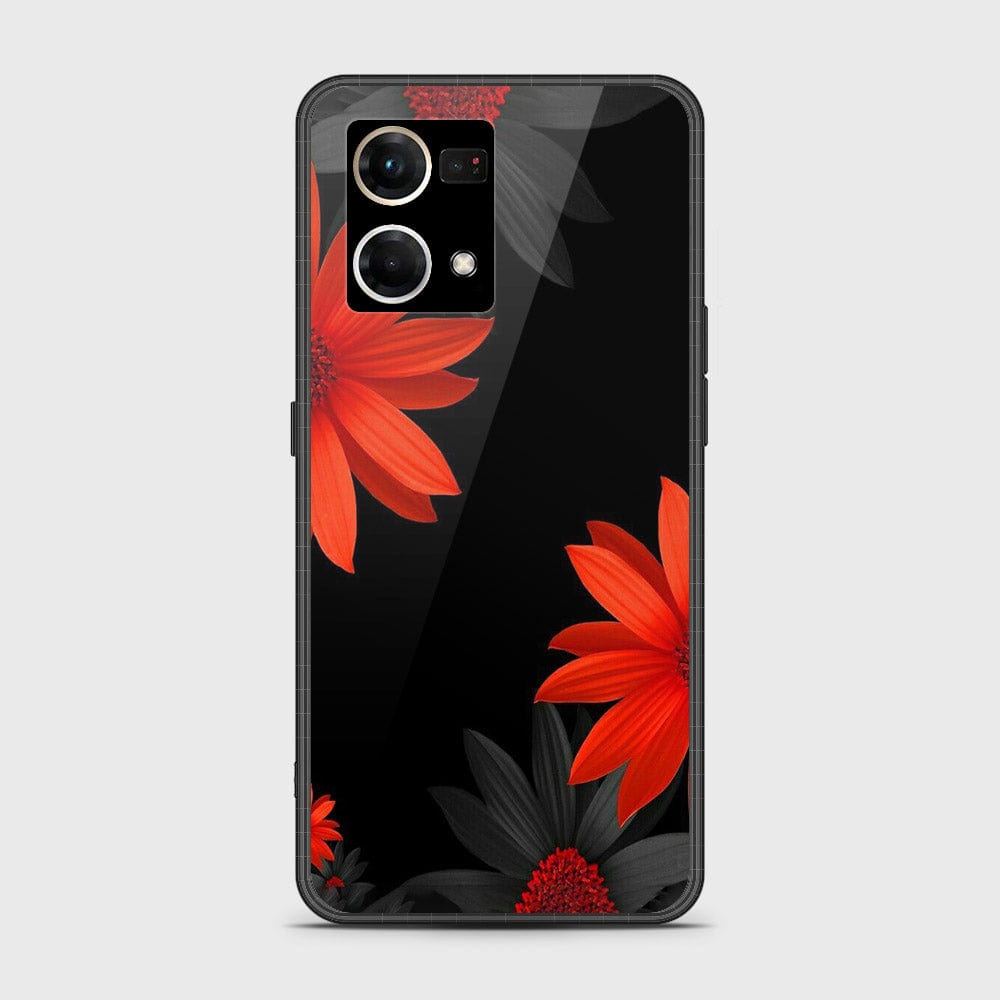 Oppo Reno 7 4G Cover - Floral Series 2 - HQ Ultra Shine Premium Infinity Glass Soft Silicon Borders Case (Fast Delivery)