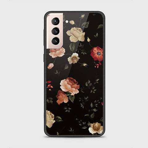 Samsung Galaxy S21 5G Cover - Floral Series 2 - D370 - HQ Ultra Shine Premium Infinity Glass Soft Silicon Borders Case ( Fast Delivery )