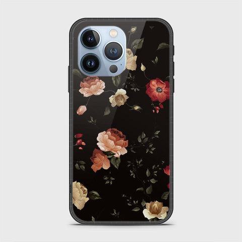 iPhone 13 Pro Max Cover- Floral Series 2 - D6 - HQ Ultra Shine Premium Infinity Glass Soft Silicon Borders Case ( Fast Delivery )