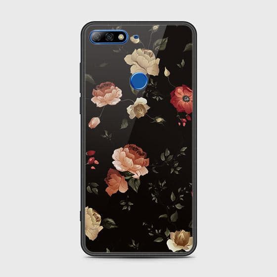 Honor 7C Cover - Floral Series 2 - D6 - HQ Ultra Shine Premium Infinity Glass Soft Silicon Borders Case ( Fast Delivery )